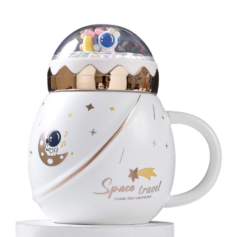 Kubek ceramiczny z pokrywką 450 ml