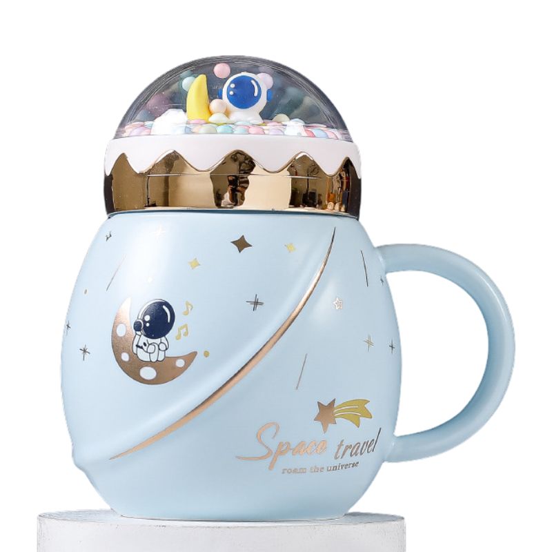 Kubek ceramiczny z pokrywką 450 ml