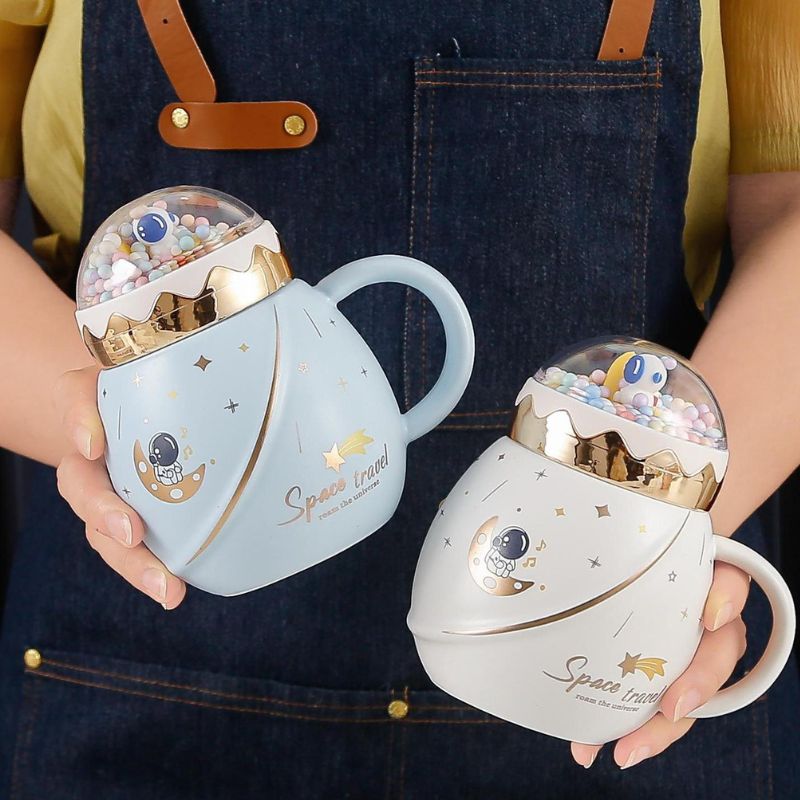 Kubek ceramiczny z pokrywką 450 ml