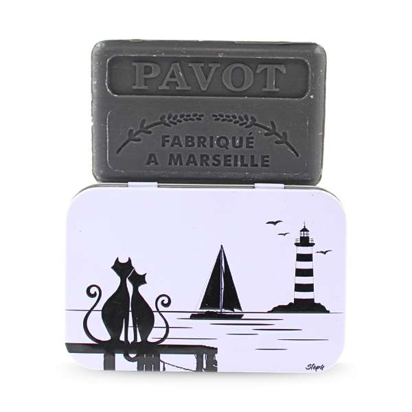 Ozdobne pudełko z mydłem marsylskim