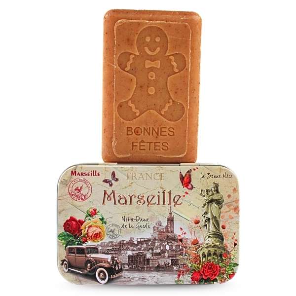Ozdobne pudełko z mydłem marsylskim
