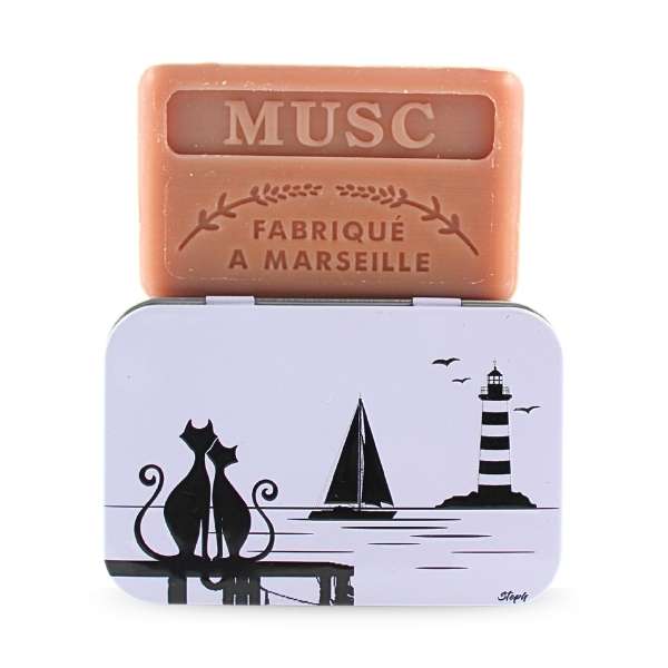 Ozdobne pudełko z mydłem marsylskim