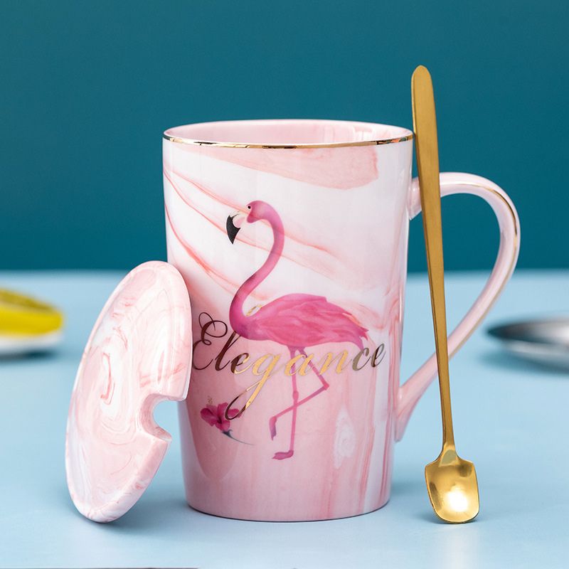 Różowy Ceramiczny Kubek z Flamingiem w Pudełku