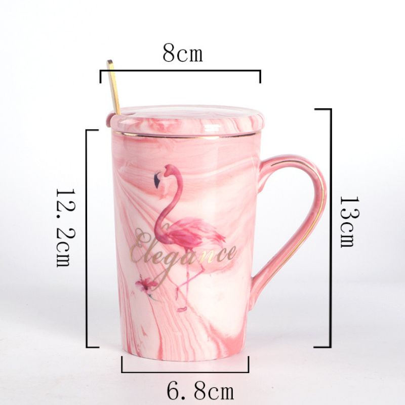Różowy Ceramiczny Kubek z Flamingiem w Pudełku