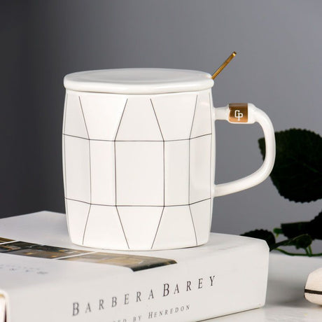 Kubek ceramiczny z pokrywką 450 ml